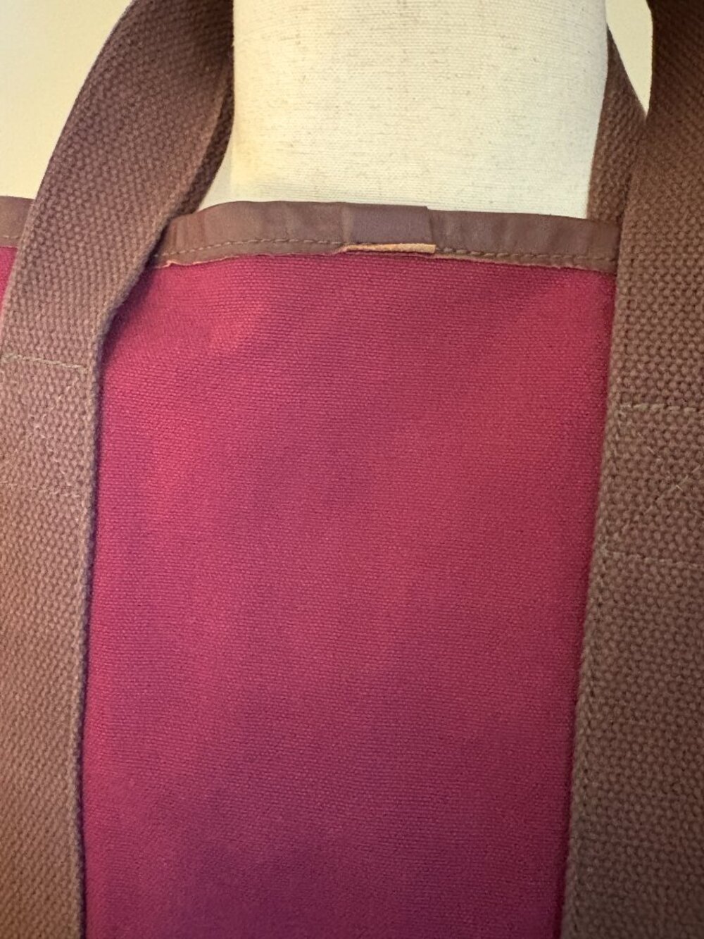 Vintage Duluth Pack Canvas Tote Bag Burgundy Maroon Brown USA 2006 - Picture 11 of 12